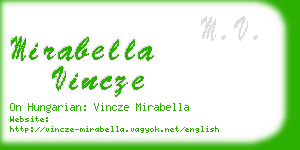 mirabella vincze business card